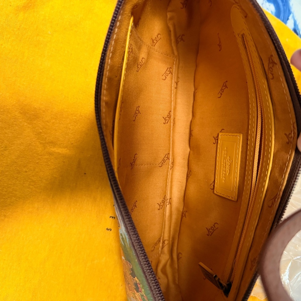 Icon Hand-Painted Hobo Shoulder Bag - Brown Leather Strap - Picture 9 of 9